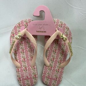 LoveShackFancy X Havaianas Strawberry Macaroon Flip Flops 10C NEW